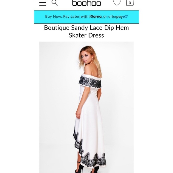 NWT BoohooBoutique Lace Black White Shoulder bride - Picture 6 of 8